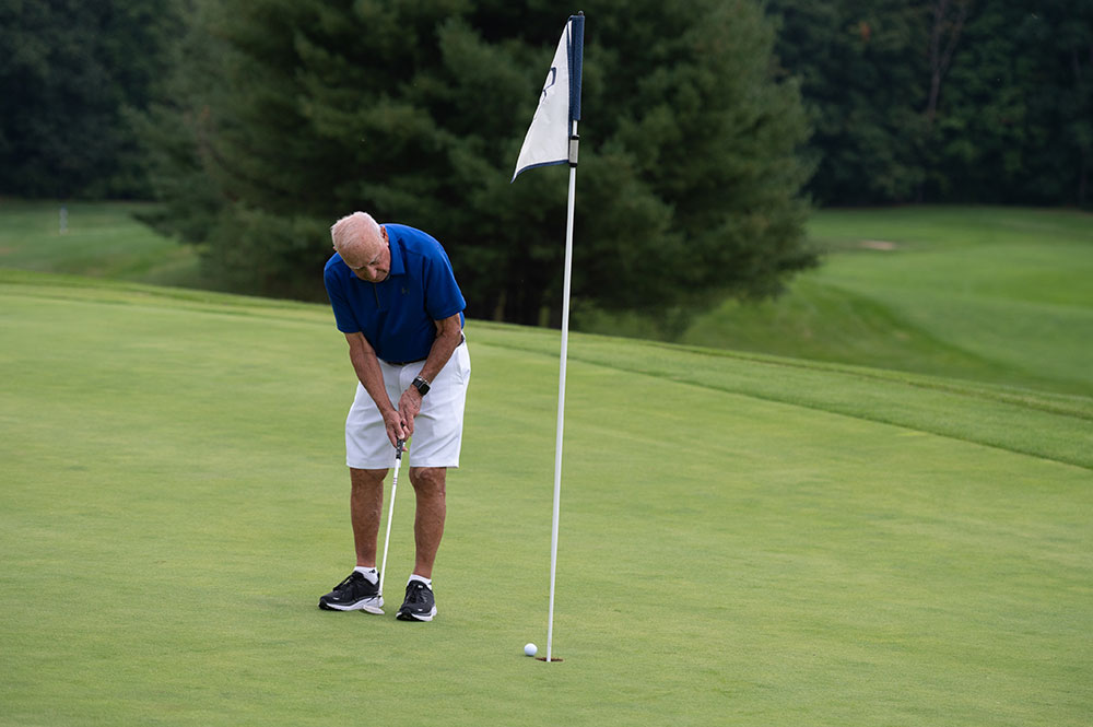 man playing golf