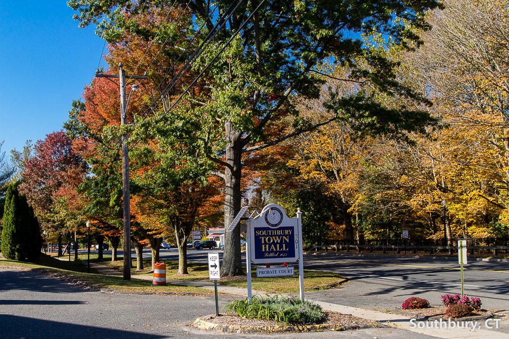 Southbury Town Hall sign