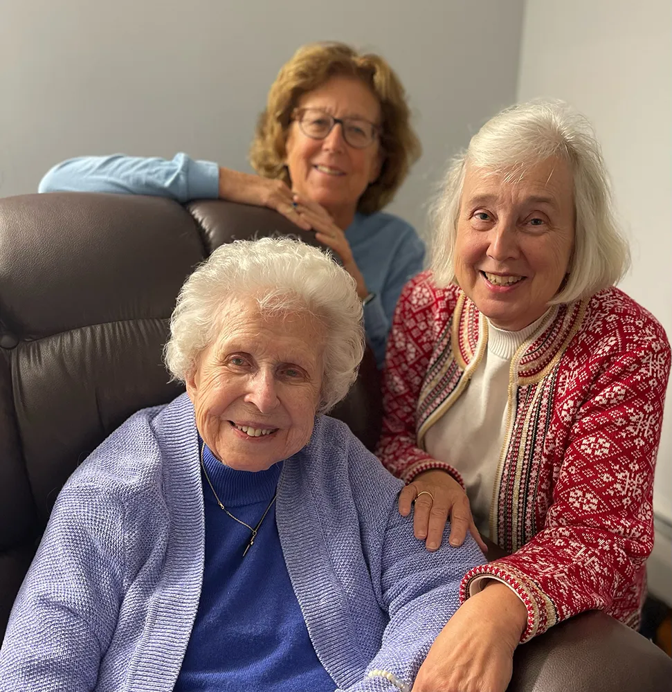 Lillian Miles, Pomperaug Woods Health Center Resident, and her daughters, Jan Anderson and Virginia Swensson