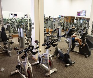 Exercise room with equipment